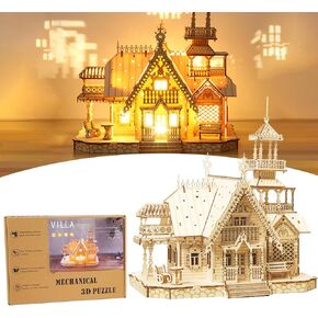 الألغاز الخشبية ثلاثية الأبعاد للبالغين ، 267 PCS LED Castle 3D Buzzles للبالغين ثلاثية الأبعاد مجموعات بناء النماذج الخشبية للبالغين صنع/لا غراء أو غيرها من الأدوات المطلوبة أفضل هدية إبداعية للبنين/الفتيات