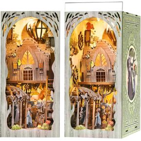 DIY Book Nook Kit ، DIY Miniature Dollhouse Booknook Kit ، Wooden 3D Puzzle Bookend Reshelf Insert Decor