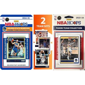2023 2024 2025 NBA Hoops Factory Sealed NBA Basketball Card 2 Team Set Bundle Golden State Warriors - 17 Cards Total - Steph Curry, Draymond Green, Klay Thompson