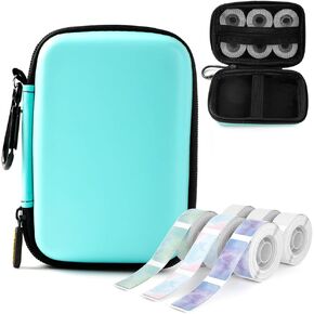 Phomemo D30 Label Maker with 1 case and 7 Rolls Label Tape, Portable Bluetooth Label Printer, Small Smart Phone Handheld Sticker Mini Labeler Multiple Templates Font Icon Easy to Use