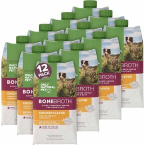Only Natural Pet Bone Broth Beef Flavor Dog & Cat Meal Topper, 100% Human-Grade Slow-Simmered, Free-Range for Dry Food or to Hydrate Dehydrated Food - (2-Pack / 11.16 oz Each)