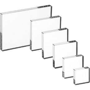 PATIKIL Acrylic Stamp Block, 6Pcs Clear Stamping Block Decorative Mounting Blocks Square for Scrapbooking DIY Crafts Card Making