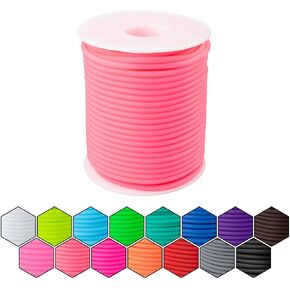 Craft County Hollow Rubber Tubing – 75 ft Spools of Super Flexible Tubing – Great for Arts & Crafts – Lime 2 mm