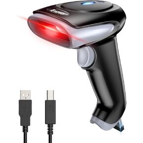 Eyoyo 2D Wireless Barcode Scanner: Handheld Cordless & USB Wired 1D UPC QR Code Scanner for Library, Retail Store, Book, Warehouse - Fast Screen & Printed Bar Code Reader for Computer Laptop POS PC
