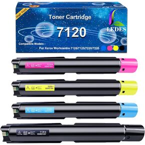 LEDES 7120 7125 7220 7225 Toner Cartridge Compatible Replacement for Xerox 006R01457 006R01458 006R01459 006R01460 for Xerox WorkCentre 7120 7125 7220 7225 7220i 7225i Printer( BCMY