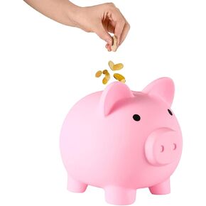بنك Piggy for Kids ، Bank Piggy Bank غير القابل للكسر ، و Coin Bank للفتيات والفتيان ، مثالي للادخار ، عيد الميلاد ، الهالوين ، وهدايا أعياد الميلاد (الوردي)