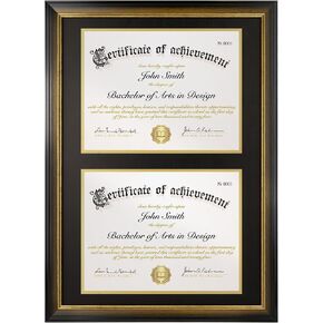 8.5x11 Picture Frame Certificate Diploma Frame with Tempered Real Glass, Brown Document Frames for Tabletop & Wall Mount (3 Pack, Brown) in Saudi Arabia