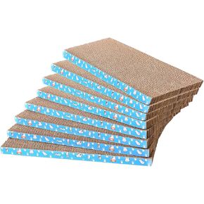 8 عبوات في 1 Cat Scratch Pad ، Cat Scratcher Cardboard ، من الورق المقوى القابل للعكس ، متين قابل لإعادة التدوير ، خدش متميز ، مناسب للقطط للراحة ، مطحون المخالب واللعب (0.8 "H (8 عبوات))