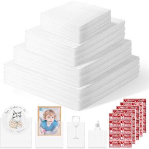300 Pcs Packing Foam Pouches Kit with Fragile Label Sheet 4 Sizes Cushion Wrap Material for Transportation Moving Supplies Kitchen Dish Plate Glasses Cup(14 x 14'',12 x 12'',12 x 7.5'',7.5 x 7.5 inch)