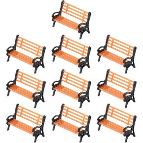 10pcs Park Benches Model Train Railway Chair HO TT Scale 1:87 Park Bench Chair Settee Street Layout