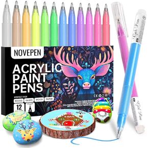 Acrylic Gel Pens, 24 Colors Adult Coloring Paint Pen, 1.0 Fine Tip Muticolor Marker Art Set for Black Paper, Acrylic Gel Ink Pen Assorted Colored for Doodle, Drawing, DIY Projects, Crafts Art Supplies