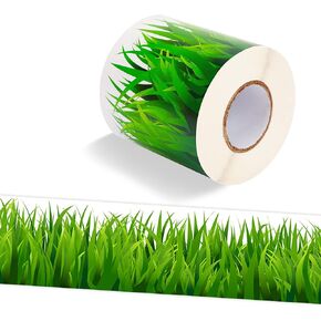 Green Grass Bulletin Board Border, Self-Adhesive Spring Grass Border Trim for Spring Easter Back to School Classroom Bulletin Board Home Office Wall Decorations, 65.6 ft
