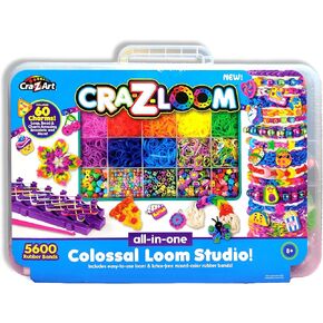 CRA-Z-Art CRA-Z-LOOM Deluxe Rubber Band Case-KIT COMPLANTURE LOOL LOOL مع نطاقات وأدوات متنوعة | يتضمن حالة التخزين لسهولة التنظيم والإبداع