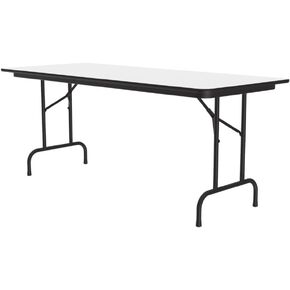 Correll Heavy Duty Height Adjustable Utility Folding Table, High Pressure Laminate Top, USA Made, Strong Steel Apron, 30"x72", Markerboard Top Black Edge