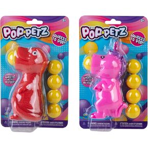 فضول الجراح البوب ​​-Petz Ultra Fantasy 2 Pack - Dinosaur و Unicorn Squeeze & Launch Ball Popper Toys W/ 5 Calls Foam Calls لكل - إطلاق كرة القدم ، وإخفاء الإجهاد ، وألعاب حيوانات الحواسكات القشرية للأطفال