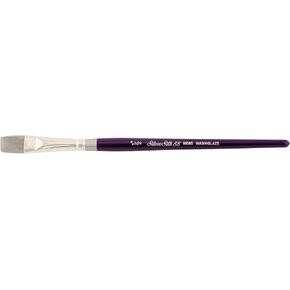 Silver Brush Limited 8808S-1 Silver Silk 88 Wash/Glaze Paintrush for Acrylic و Watercolor و Gouache و Leks و Hyes ، حجم 1 بوصة ، مقبض قصير