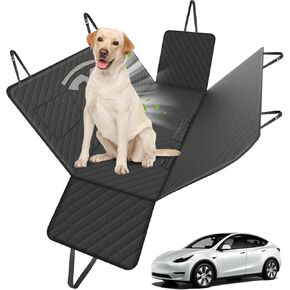 غطاء مقعد الكلب Nanaholy للطراز Y المقعد الخلفي متوافق مع Tesla Model Y Accessories 2024-2021 Black Pet Liner Presector anti splip (Black)