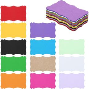 PATIKIL 3"x5" Blank Paper Business Cards, 120 Pack Small Index Flash Cards Words Message Note Card Mini Paper Tags Lace for DIY Gift, Assorted Colors