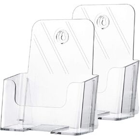 Maxgear 2 Pack Acrylic Brchure حامل 6 × 8 بوصات ، حامل بطاقة عمل واضح 4 جيب