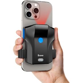 Eyoyo Phone 2D Barcode Scanner: Portable Back Clip Bluetooth 1D QR Code Scanner with Battery Level Indicator, Wireless UPC Bar Code Reader Compatible with Android Phone, iPhone for Book Library Store