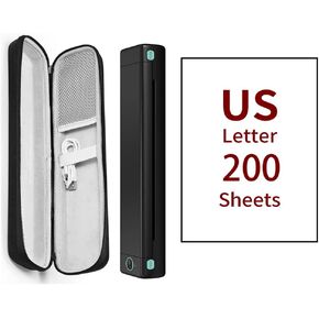 Phomemo Portable Printer - Portable Printer Wireless for Travel Compatible with iOS and Android & Laptop, Mini Bluetooth Mobile Printer, Thermal Printer with 1 Case & 200 Sheets Thermal Papers