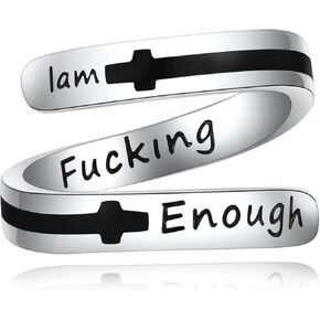 URONE Faith Cross Rings Adjustable Sterling Silver Faith Over Fear Cross Rings Christian Religious Jewelry Gifts For Women Men in Kuwait