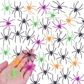 Komidk 120 قطع العناكب البلاستيكية 4 ألوان العنكبوت الخاطئ لعنوان Halloween Home Party Decorations Props Props