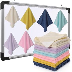 12 Pcs Magnetic Cleaning Cloth Dry Erasers for White Boards 9.84" x 9.84" Extra Strong Magnetism Microfiber Whiteboard Eraser for Blackboards Classroom Home Reusable Washable