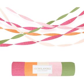 NICROLANDEE 5 Rolls Pastel Crepe Paper Streamers Backdrop Decorations for Easter Decorations, Birthday, Wedding, Garden Party, Bridal Shower, Baby Shower, Spring Home Decor