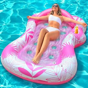 73 "x50" تطفو حمام سباحة كبير للبالغين مع حامل الكأس والوسادة القابلة للفصل ، وغطاء الشمس القابل للنفخ دباغة متسكبة لحفل البليار in Kuwait