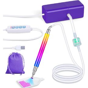 Electric Diamond Painting Pen with Adjustable Suction, Epainter Vacuum Diamond Art Painting Pen Without Wax, Accessories Tool for Setting AB Stones, Quiet and Long-Lasting(Purple)
