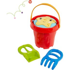 Fisher-Price Toddler 3-in-1 Beach Bucket ، Sprinkler Portable و Sandcastle Mould | لعبة المياه ولعب الرمال لأعمار 18 شهرا | يشمل أدوات الرمال