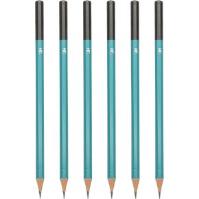 Patikil 2b رسم رصيل الرسم للرسم ، 6pcs أقلام الرسم لرسم أقلام الرسم البينية للفنون الجرافيت الخشب مسبقًا لرسم فنان رسم ، سداسي ، إعادة ملء أسود ، أخضر/أسود القطب