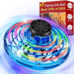 Flying Fidget Spinner,2025 Upgraded Flying Spinner Mini Hand Drone with 360 ° Rotating and LED Lights Outdoor Indoor Toy,Mini UFO Toy Drone for Boys Girls Adults (Blue)