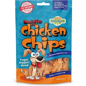 All Natural Chicken Chips- Dog Treats Made with USA Sourced Chicken (Large- 15 oz Bag)
