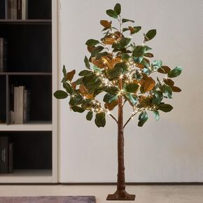 Fudios مضاءة أشجار الزيتون الاصطناعية 4ft 160 LED ضوء خرافية للديكور داخل الخارج، مضاءة شجرة وهمية أضواء خضراء كهربائية لعيد الميلاد الزفاف عطلة ديكور المنزل