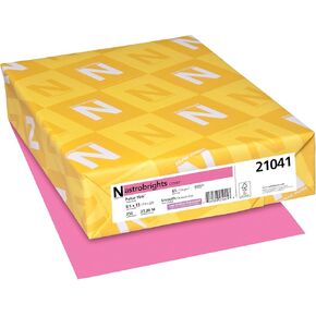 Wausau Astrobrights Cardstock, 65 lb, 8.5 x 11 Inches, Pulsar Pink, 250 Sheets (22821)
