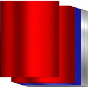 Metallic Patriotic Paper Cardstock Sheets 36 Pcs Blue Red Silver Foil Boards for 4th Of July Independence Day Flowers Scrapbook Crafts Invitations 8.5" x 11"