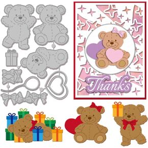 Globleland أنيقة الحب الدب القطع يموت لبطاقة صنع القوس دب قطعت عيد الحب دب قطع يموت من أجل DIY Scrapbooking Journal Decoring Paper Craft
