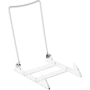 Gibson Holders 4PL Adjustable White Wire and Clear Acrylic Display Easel, 4" W x 5.5" D x 6" H, Pack of 3