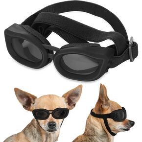 Lewondr Small Dog Sunglasses UV Protection Goggles Eye Wear Protection with Adjustable Strap Doggy Heart Shape Anti-Fog Sunglasses for Pet Dogs Sun Glasses Doggie Windproof Glasses, Pink