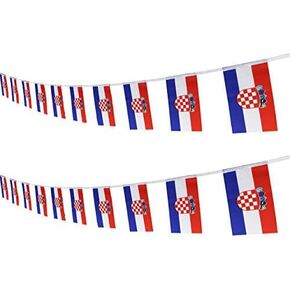 Croatia Croatians String Banner Flag,16 ft 20 Mini Flags String, 5.5 x 8.2 Inch String Flag Banner, Indoor and Outdoor Party Decorations.