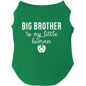 Big Brother to My Little Human Dog Tee Shirt Sizes for Puppies, Toys, and Large Breeds (Red, X-Large 167)