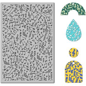 Arbuya Musical Note Polymer Clay Texture Mat for أقراط صنع المجوهرات ، ملصقات طين ميلودي للموسيقى لمشاريع الطين البوليمر