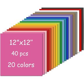 40 ورقة بطاقة ، 8.5 "× 11" ورقة بطاقة ملونة ، 230 جم/85 رطل ورقة ورقة الطابعة للاصطدام لمكاتب School Printing DIY ، 20 ألوان متنوعة