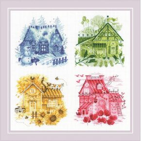 Riolis - Happy Street 2143 ، Cross Stitch Kits 11¾ "× 11¾" ، مجموعات غرزة متقاطعة للمبتدئين والمقاطع المتقدمة والكبار ، مجموعة غرزات التطريز