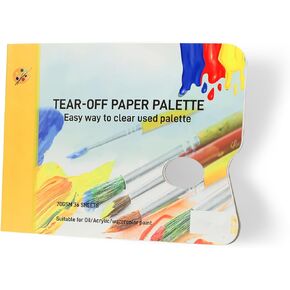 ASTIMESA 36 SHOETS OFF PALETTE PAPED PAD مع فتحة الإبهام ، ورقة لوحة طلاء بيضاء 9 × 12 بوصة ، ورقة لوحة خلط فنان للزيت الأكريليك المائي (A4)