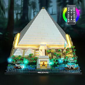 إضاءة LED متوافقة مع LEGO هرم كبير من GIZA 21058 ، مجموعة الضوء المتوافقة مع LEGO 21058 ، مع إعطاء الضوء للنموذج ، لم يتضمن مجموعة النموذج (طراز RC)
