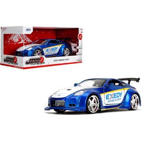 Jada Toys JDM Tuners 1:24 Scale Die-Cast 2003 Nissan 350Z Exedy– Opening Doors, Detailed Interior, Rubber Tires, Collectible for Ages 8+(Candy Blue)