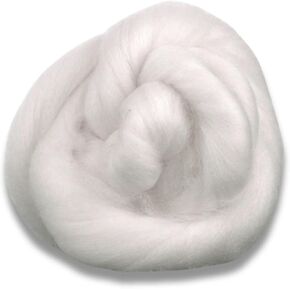 Revolution Fibers Polwarth Wool Top | Soft Chunky Jumbo Yarn for Arm Knitting Blanket |100% Natural Undyed (Off-White) Wool Roving for Spinning, Dyeing, Weaving, Wet and Needle Felting (16, Ounces)